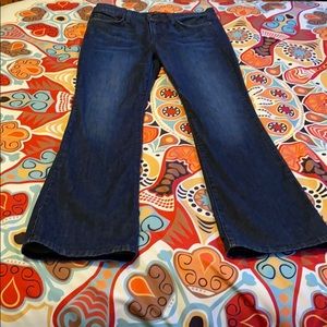Dark Blue Denim Flare Jeans